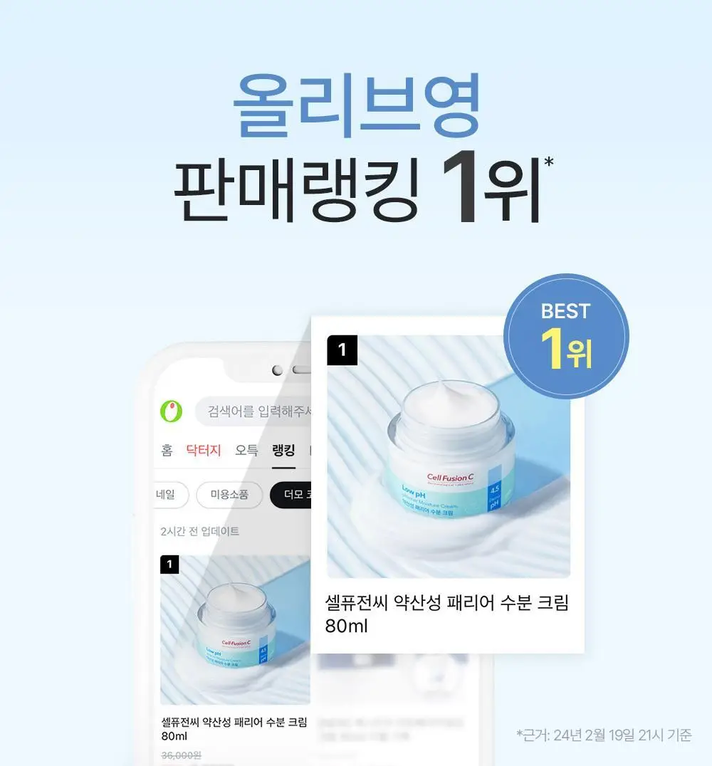 [1등수분밀착크림/민감피부개선] 셀퓨전씨 약산성 패리어 수분 크림 80ml 상세페이지 2